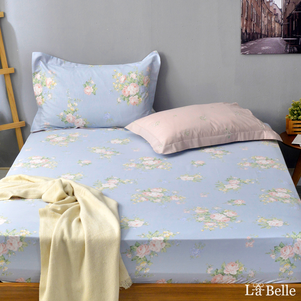 義大利La Belle《瑰麗錦簇》雙人純棉床包枕套組