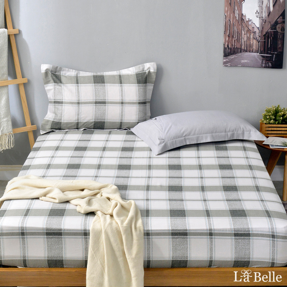 義大利La Belle《淡墨風雅》加大純棉床包枕套組