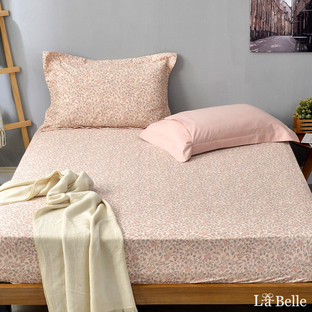 義大利La Belle《花鑲瑀絮》雙人純棉床包枕套組