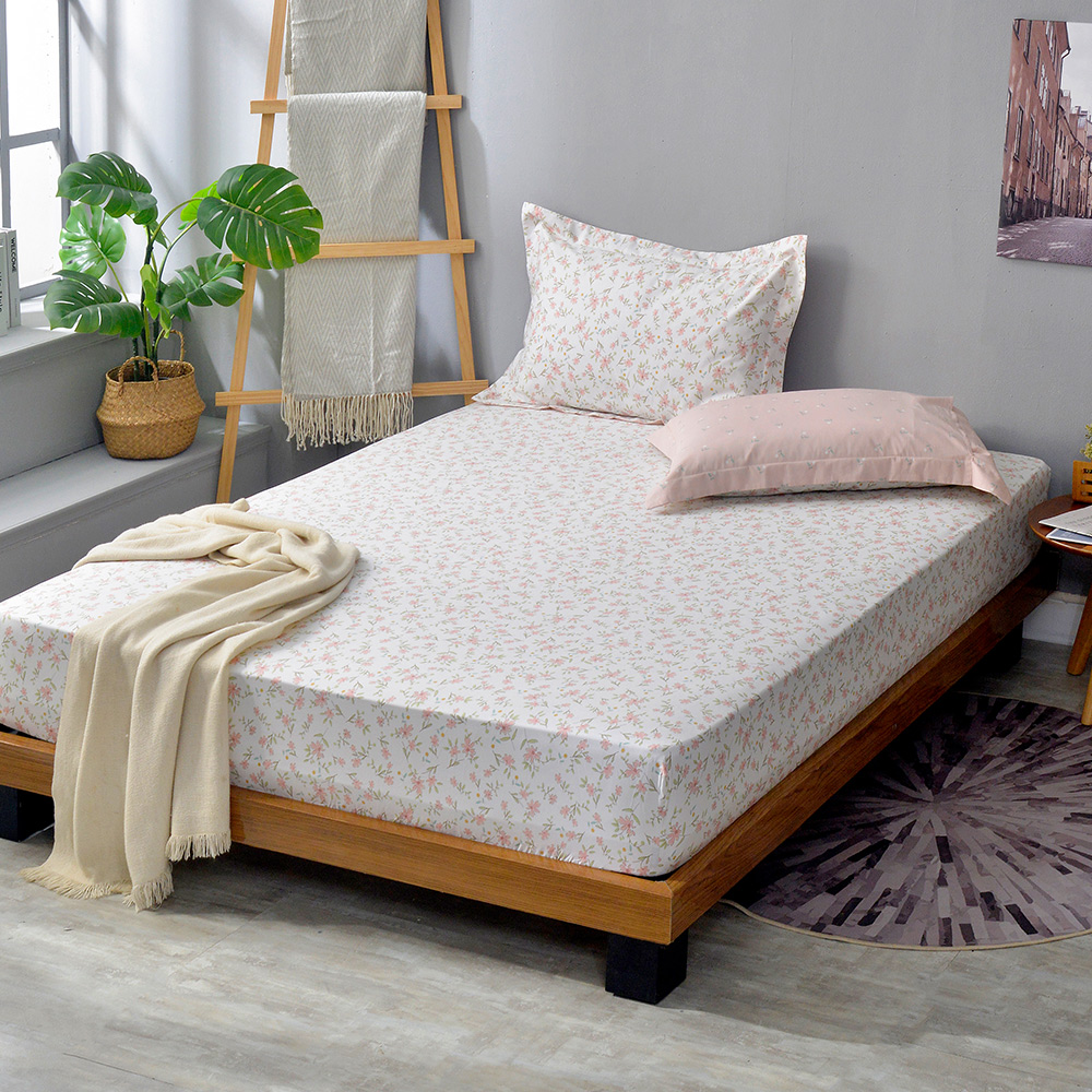 義大利La Belle《胭脂點點》加大純棉床包枕套組