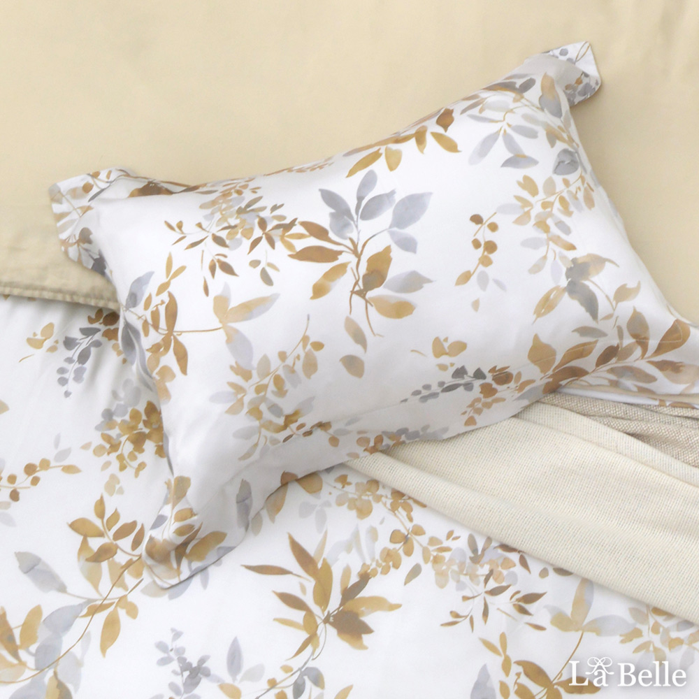 義大利La Belle《疊翠流金》特大天絲四件式防蹣抗菌吸濕排汗兩用被床包組