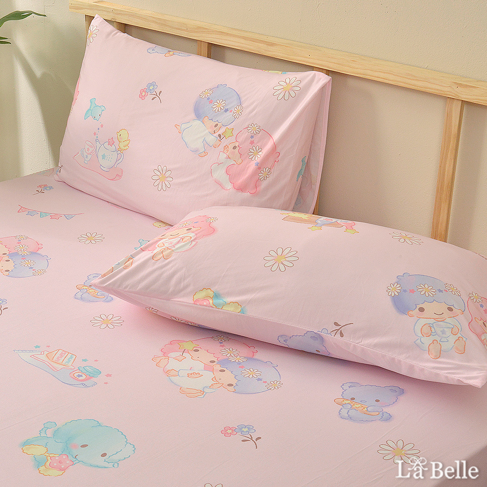 義大利La Belle《Sanrio-花漾雙星仙子》單人海島針織床包枕套組 - Great Living
