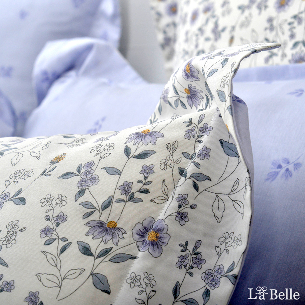 義大利La Belle《芷蘭花季》加大純棉四件式防蹣抗菌吸濕排汗兩用被床包組