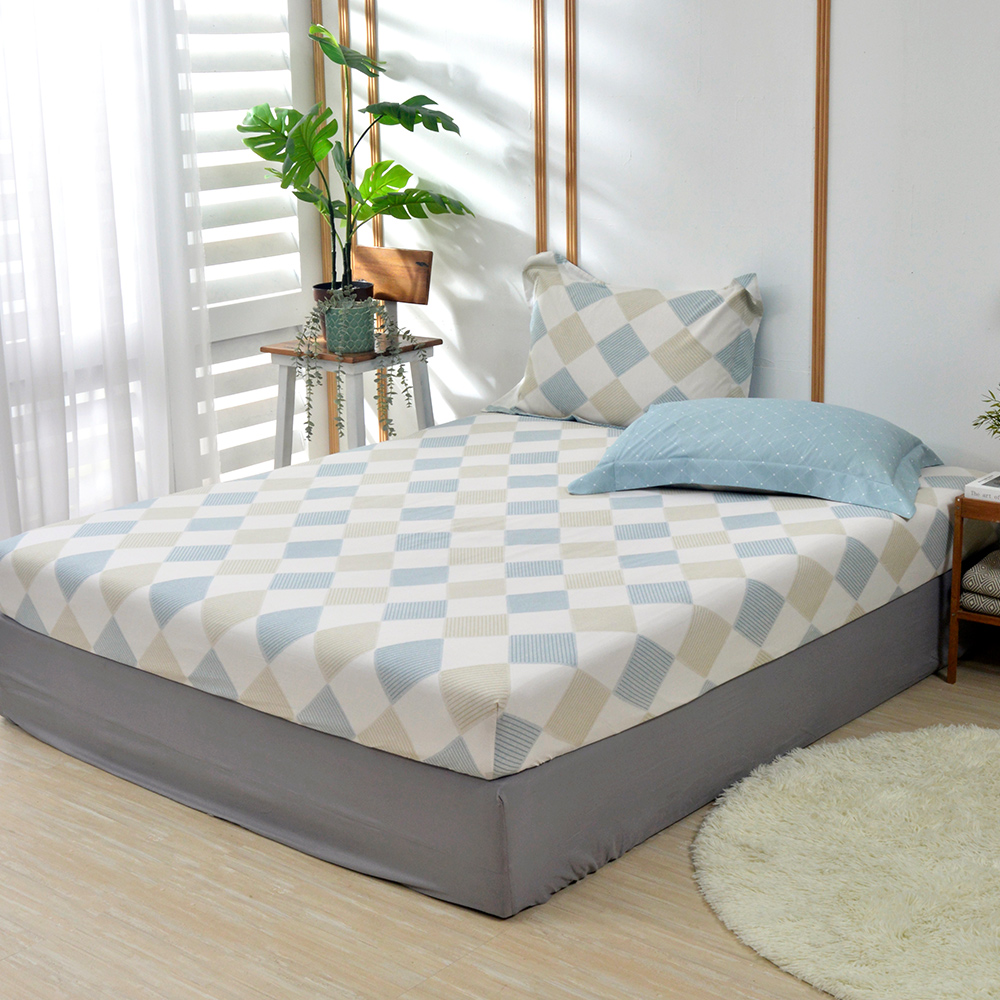 義大利La Belle《淡簡寂思》加大純棉床包枕套組