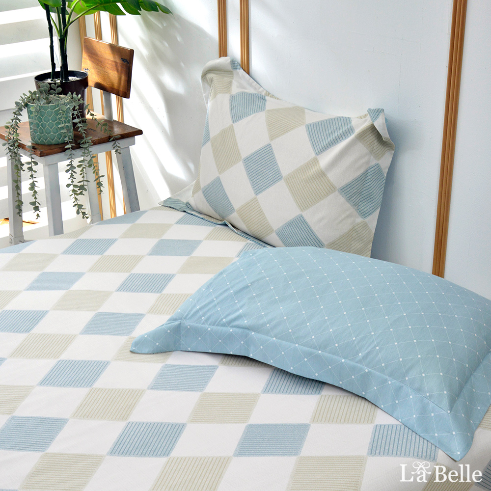 義大利La Belle《淡簡寂思》加大純棉床包枕套組
