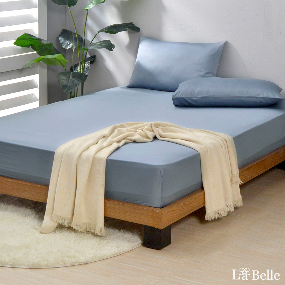 義大利La Belle《極簡純色》特大長絨細棉床包枕套組