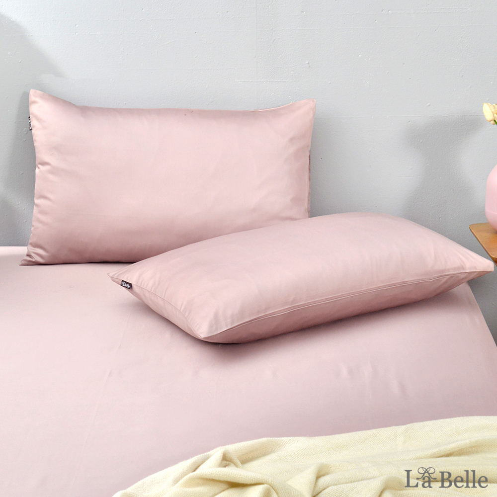 義大利La Belle《極簡純色》特大長絨細棉床包枕套組