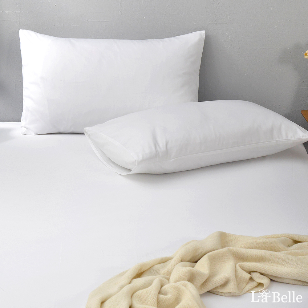 義大利La Belle《極簡純色》特大長絨細棉床包枕套組