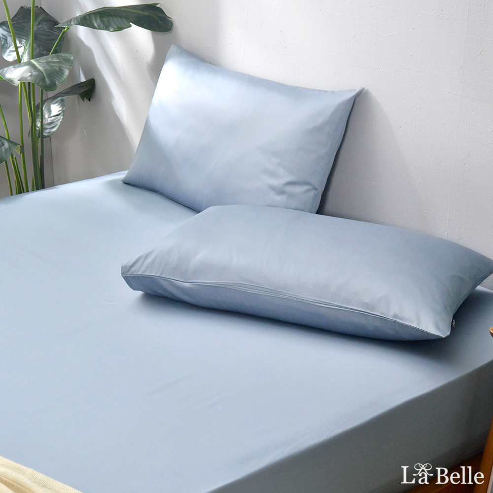 義大利La Belle《極簡純色》單人長絨細棉床包枕套組