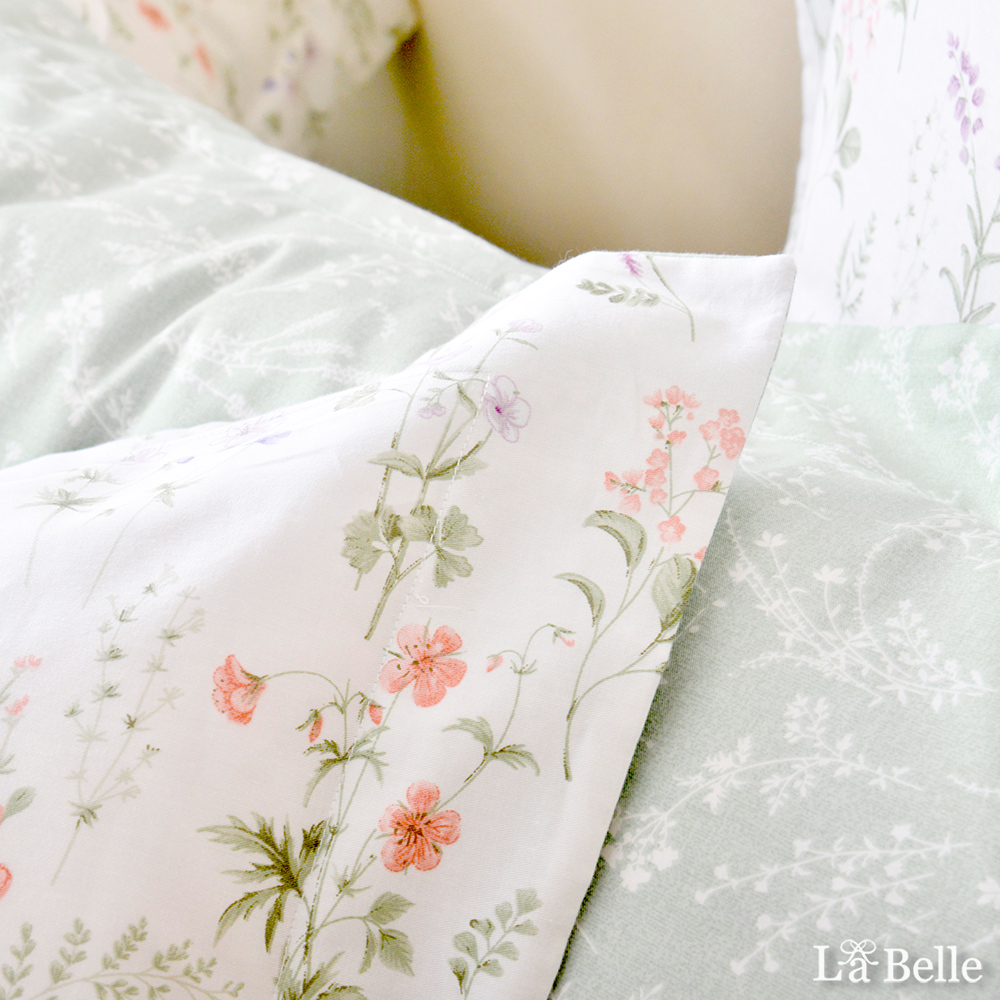 義大利La Belle《花夢之里》加大純棉四件式防蹣抗菌吸濕排汗兩用被床包組