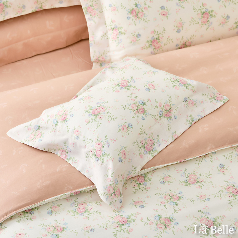 義大利La Belle《瑰夏之夢》特大純棉四件式防蹣抗菌吸濕排汗兩用被床包組