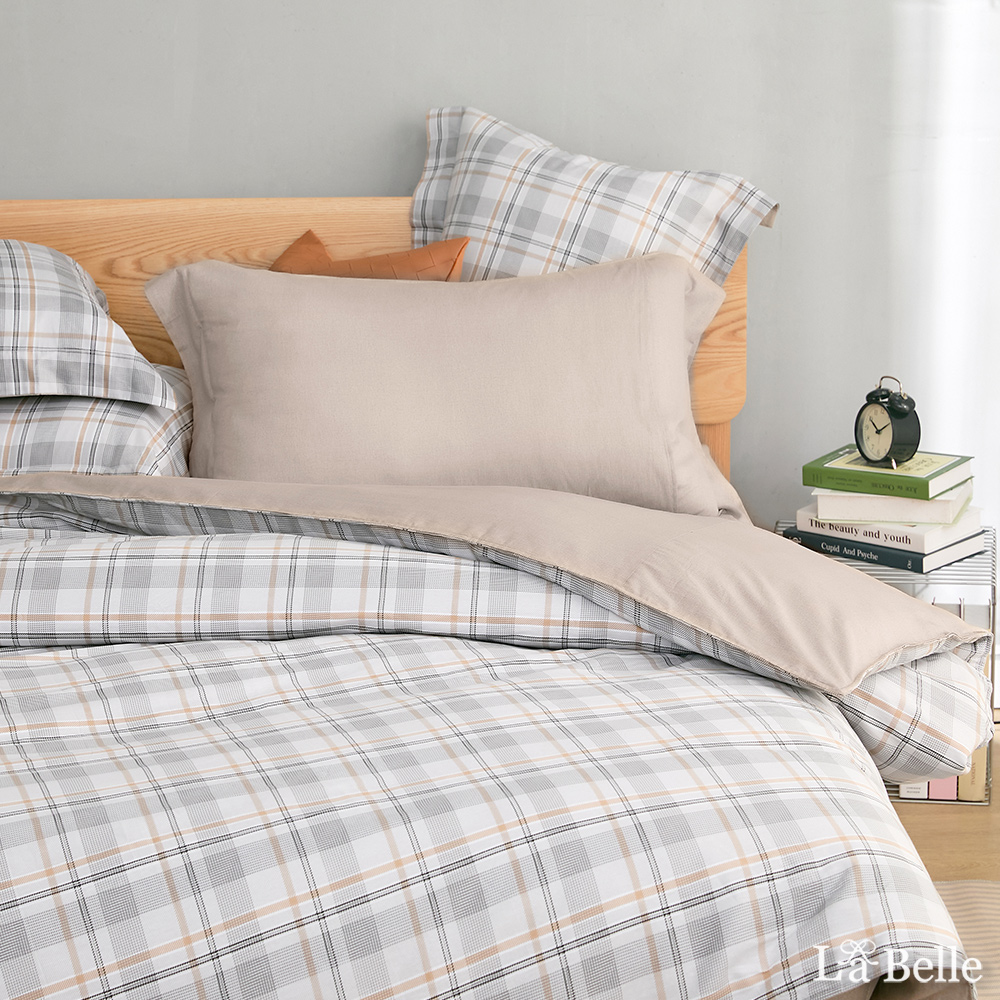 義大利La Belle《漫旅光城》加大純棉四件式防蹣抗菌吸濕排汗兩用被床包組