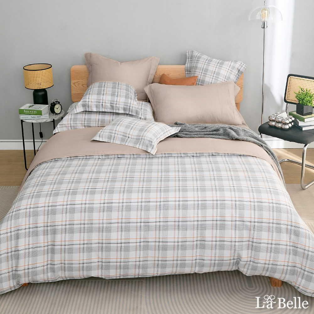 義大利La Belle《漫旅光城》加大純棉四件式防蹣抗菌吸濕排汗兩用被床包組