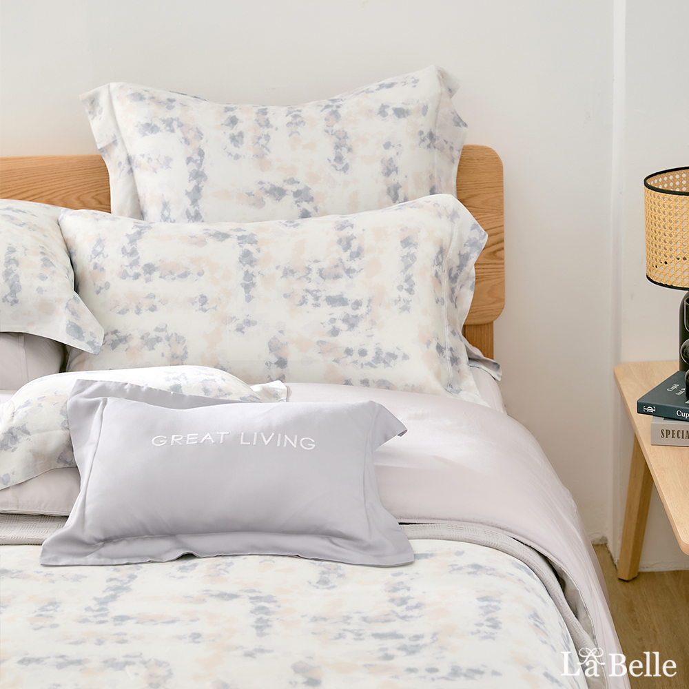 義大利La Belle《斯圖亞特》雙人天絲蠶絲蛋白防蹣抗菌吸濕排汗兩用被床包組