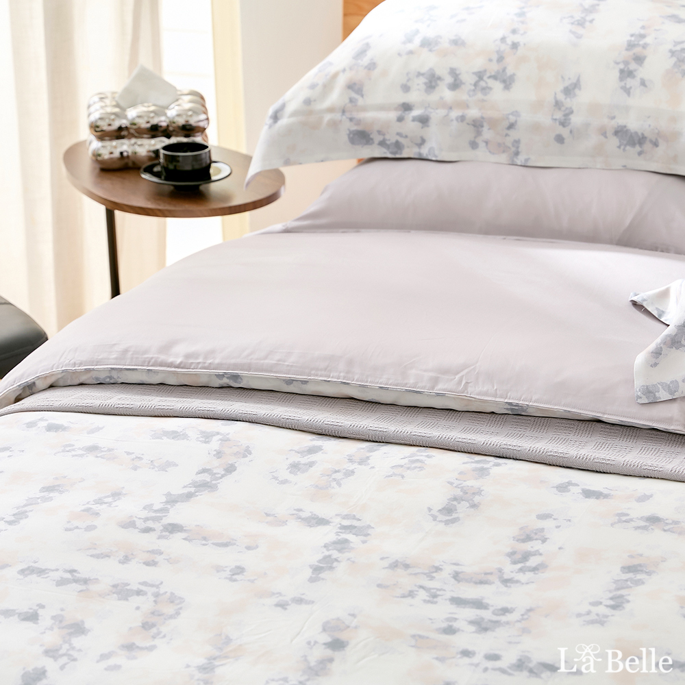 義大利La Belle《斯圖亞特》雙人天絲蠶絲蛋白防蹣抗菌吸濕排汗兩用被床包組