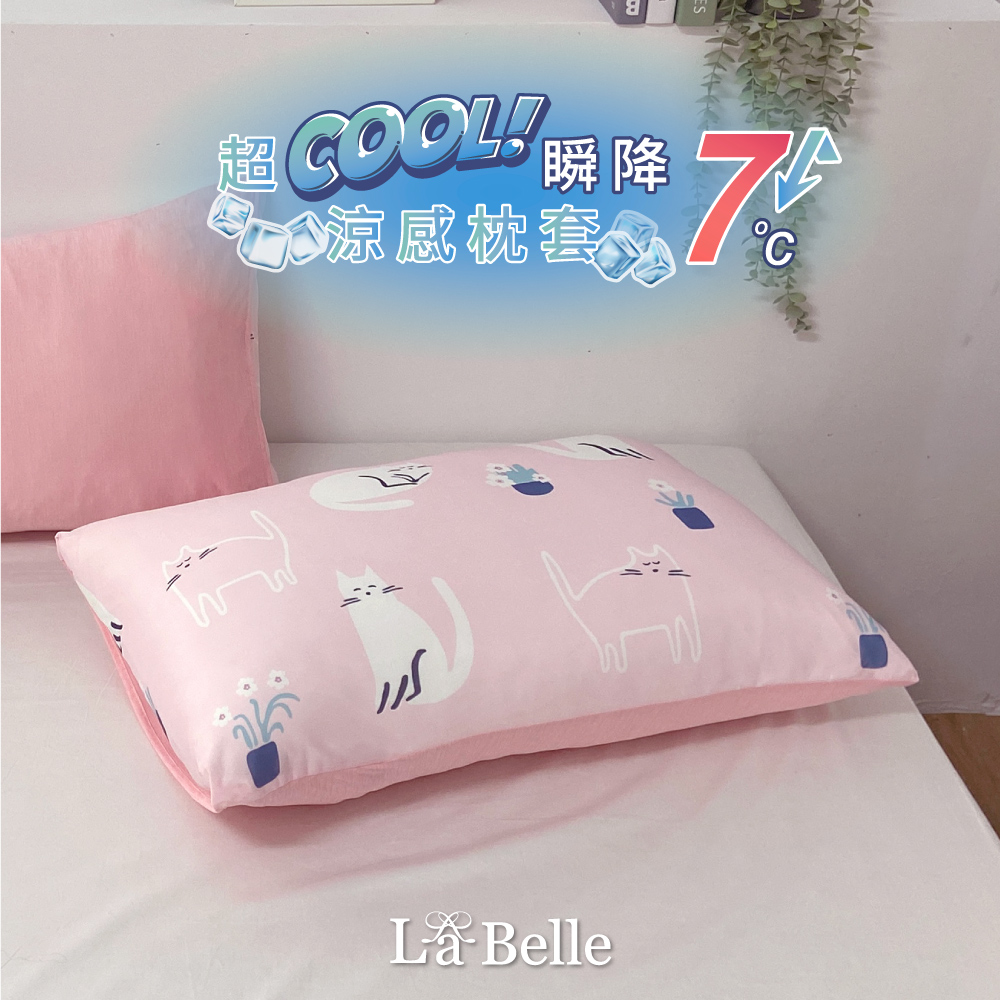 義大利La Belle《貓貓綺夢》超COOL超涼感信封枕套--2入