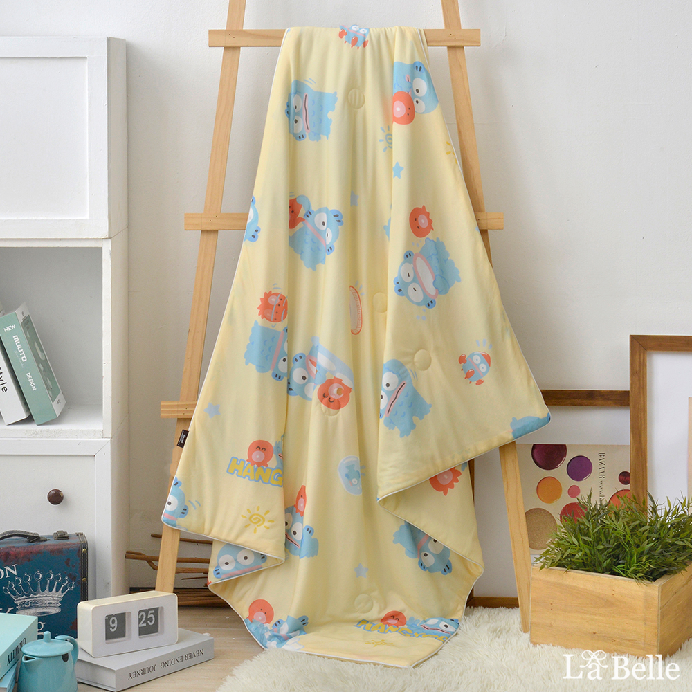 [超值組合]義大利La Belle《Sanrio-人魚漢頓の日常》超COOL超涼感兒童蠶絲蛋白抗菌涼被(100*120CM)+舒柔水洗枕