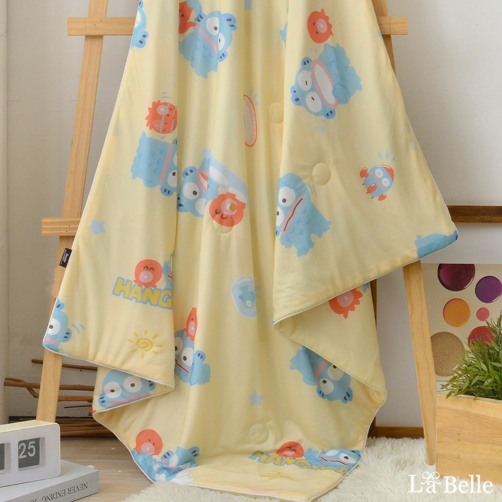[超值組合]義大利La Belle《Sanrio-人魚漢頓の日常》超COOL超涼感兒童蠶絲蛋白抗菌涼被(100*120CM)+舒柔水洗枕