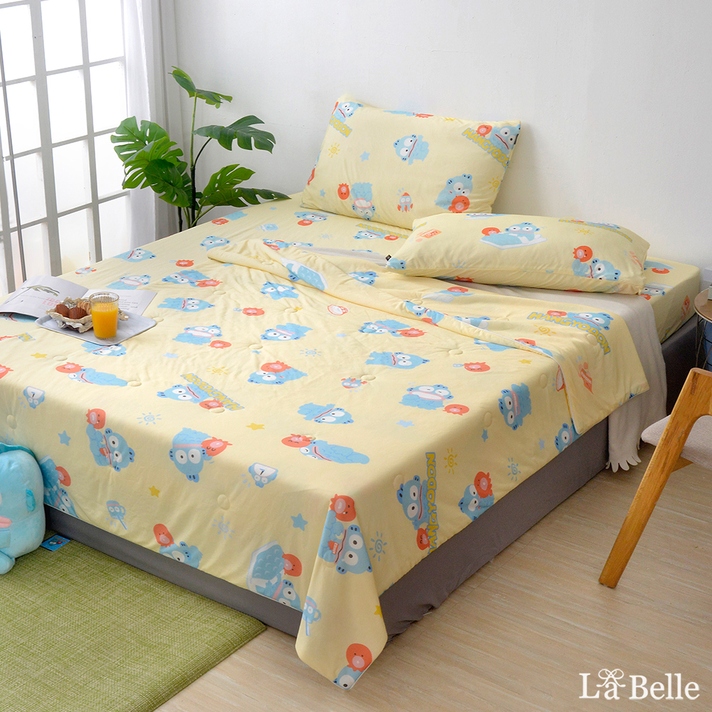 [超值組合]義大利La Belle《Sanrio-人魚漢頓の日常》雙人超COOL超涼感床包枕套組+舒柔水洗枕