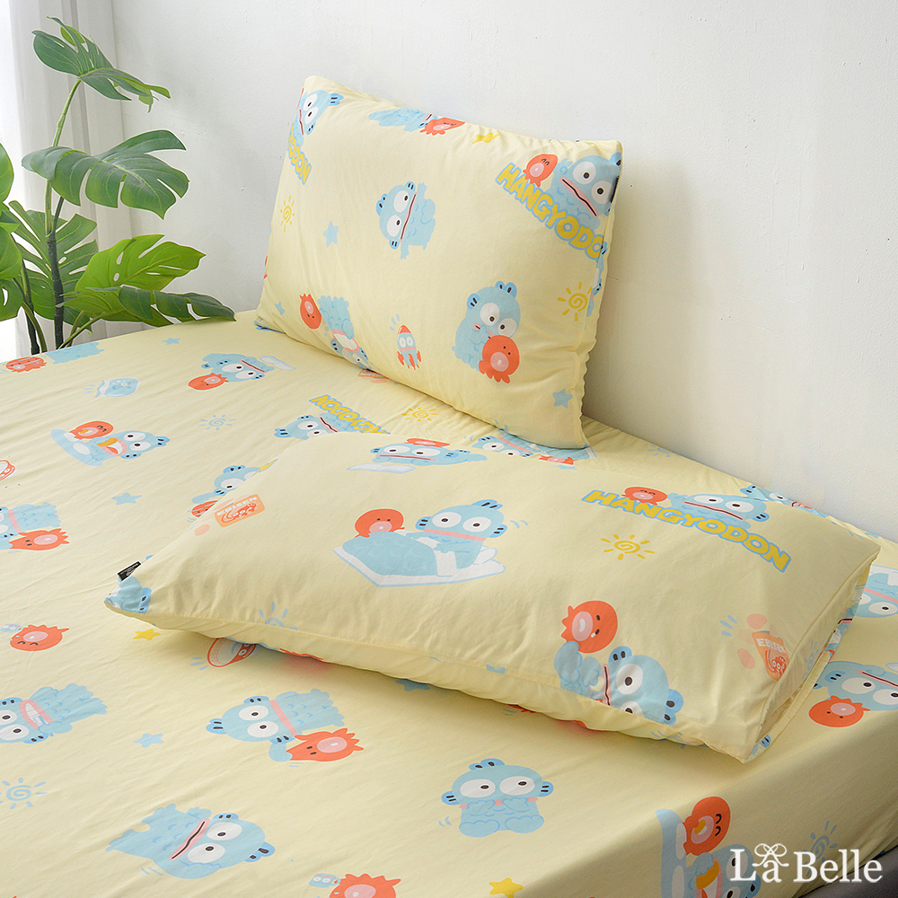 [超值組合]義大利La Belle《Sanrio-人魚漢頓の日常》加大超COOL超涼感床包枕套組+舒柔水洗枕