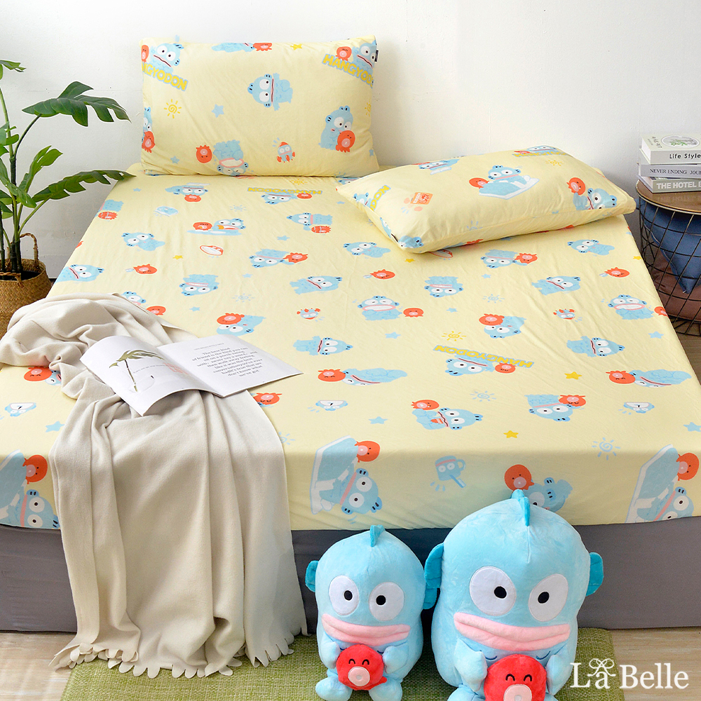 [超值組合]義大利La Belle《Sanrio-人魚漢頓の日常》單人超COOL超涼感床包枕套組+舒柔水洗枕