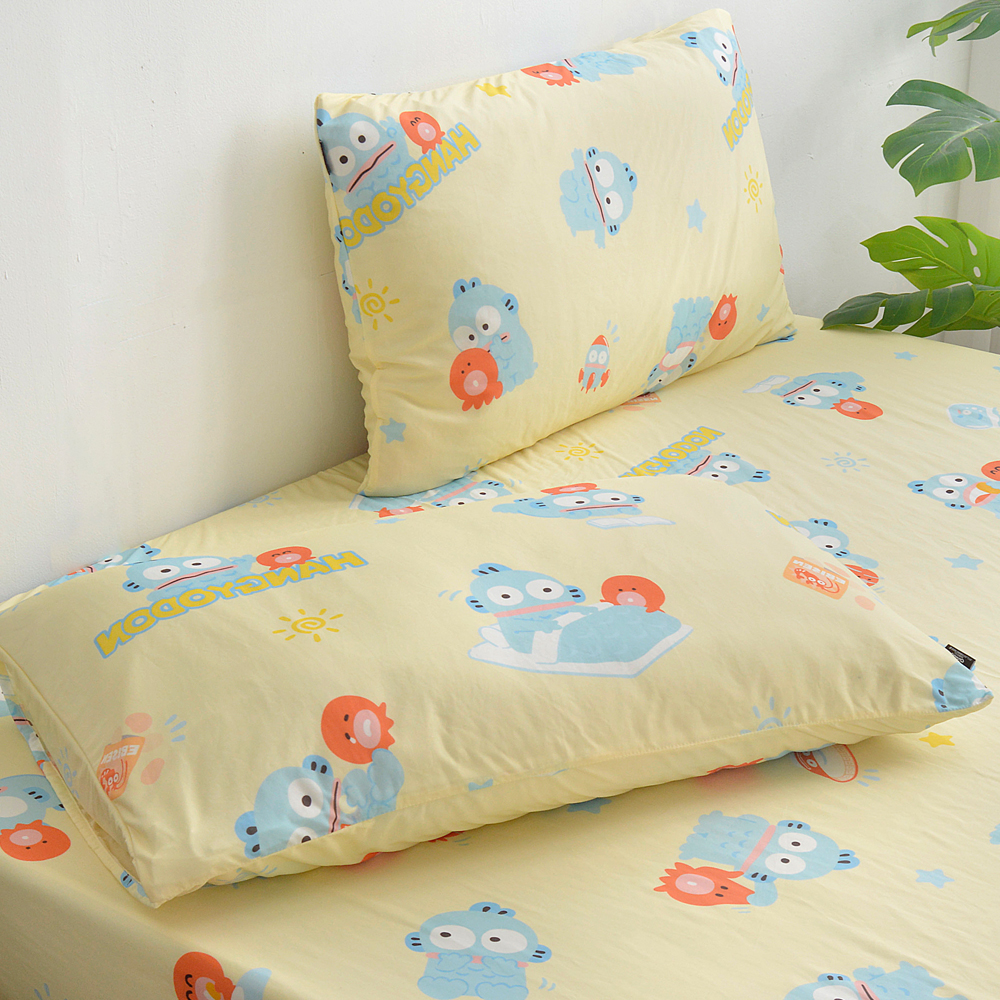 [超值組合] 義大利La Belle《Sanrio-人魚漢頓の日常》超COOL超涼感信封枕套--2入+大容量洗衣袋