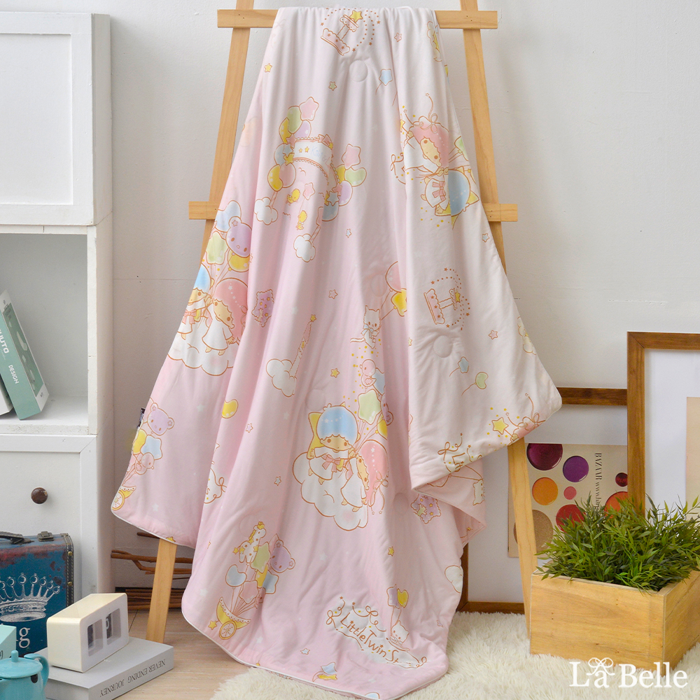 [超值組合]義大利La Belle《Sanrio-雙星仙子星樂園》超COOL超涼感兒童蠶絲蛋白抗菌涼被(100*120CM)+舒柔水洗枕