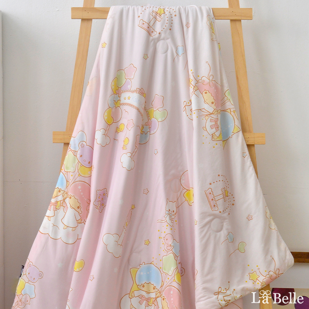 [超值組合]義大利La Belle《Sanrio-雙星仙子星樂園》超COOL超涼感兒童蠶絲蛋白抗菌涼被(100*120CM)+舒柔水洗枕