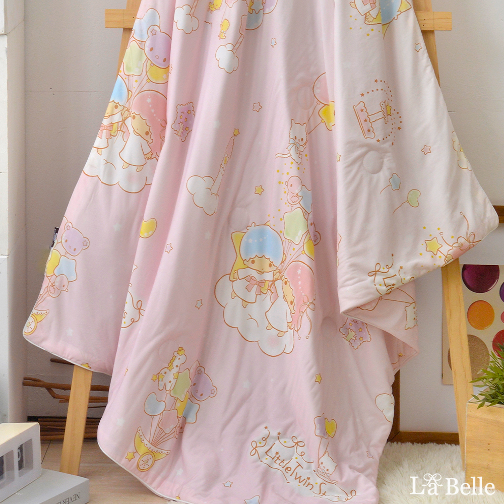 [超值組合]義大利La Belle《Sanrio-雙星仙子星樂園》超COOL超涼感兒童蠶絲蛋白抗菌涼被(100*120CM)+舒柔水洗枕