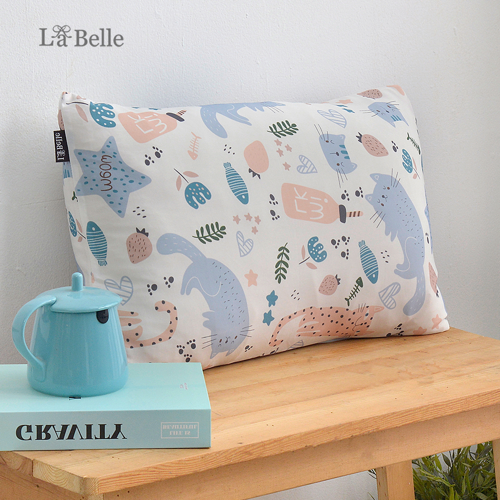 義大利La Belle《早安貓咪》超COOL超涼感兒童枕套--1入