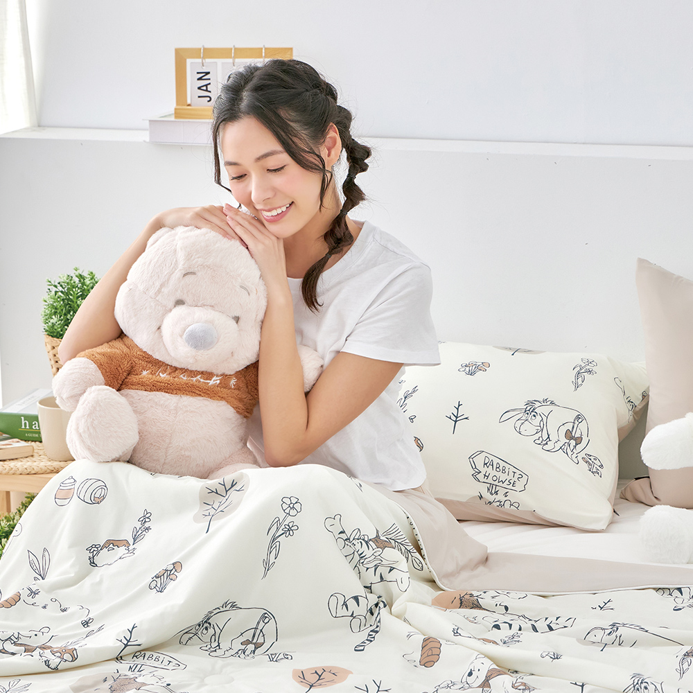義大利La Belle X Winnie the Pooh《楓糖維尼》眠綿冰玻尿酸抗菌涼感涼被(5x6.5尺)
