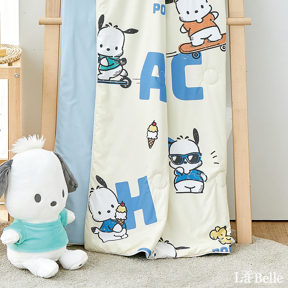 [超值組合]義大利La Belle《Sanrio-POCHACCO帕恰舒芙蕾》眠綿冰兒童玻尿酸抗菌涼感涼被(100x120CM)+舒柔水洗枕