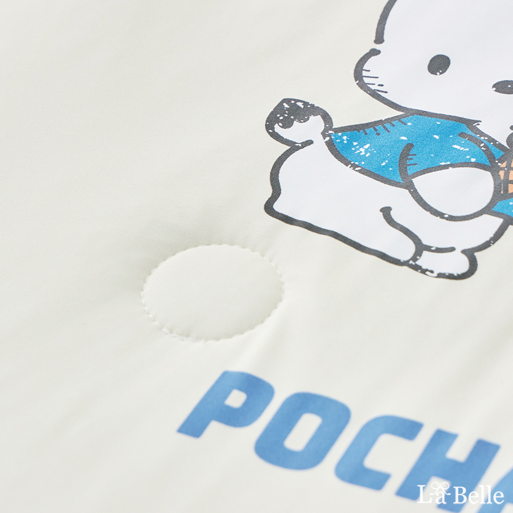 [超值組合]義大利La Belle《Sanrio-POCHACCO帕恰舒芙蕾》眠綿冰玻尿酸抗菌涼感涼被(5x6.5尺)+舒柔水洗枕