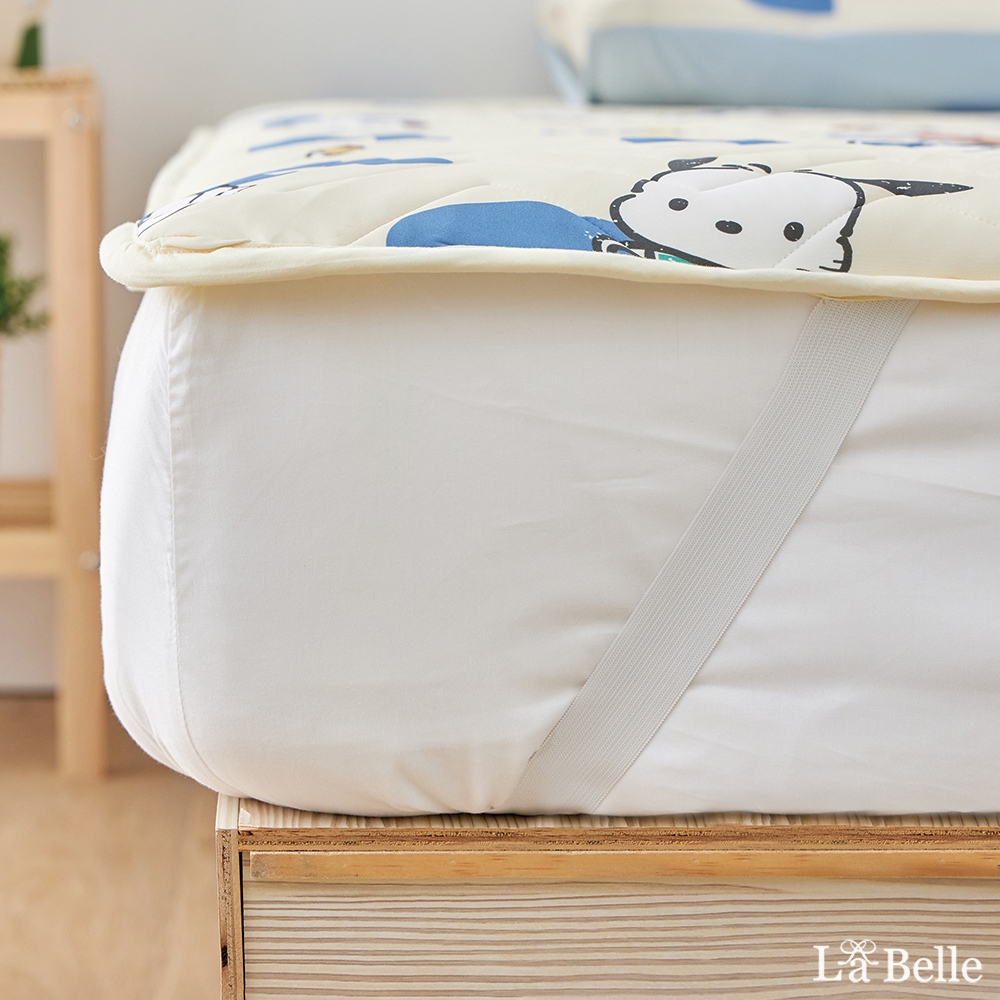 [超值組合]義大利La Belle《Sanrio-POCHACCO帕恰舒芙蕾》加大乳膠眠綿涼感刨冰墊+舒柔水洗枕