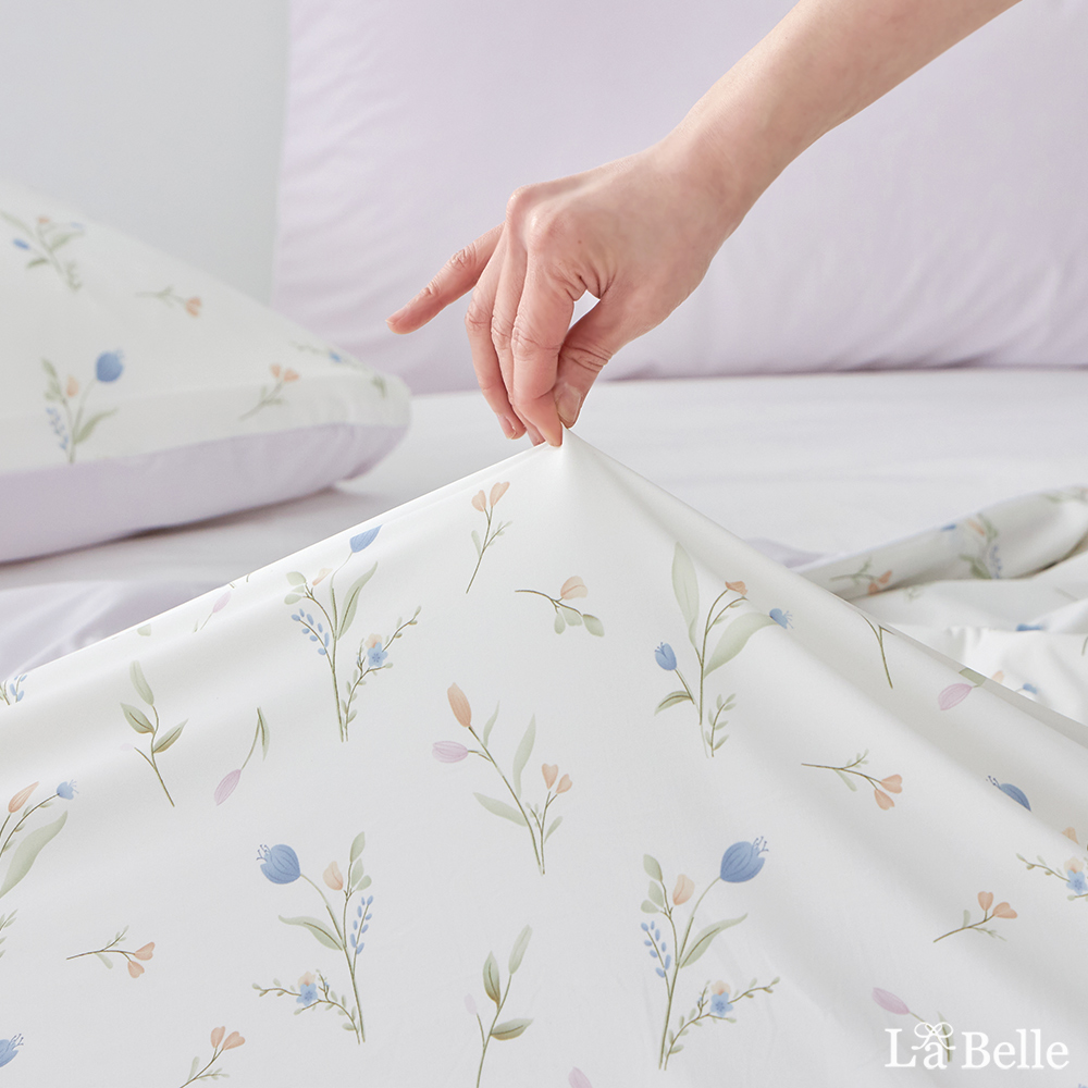 義大利La Belle《鬱金奶蓋》雙人眠綿冰涼感床包枕套組