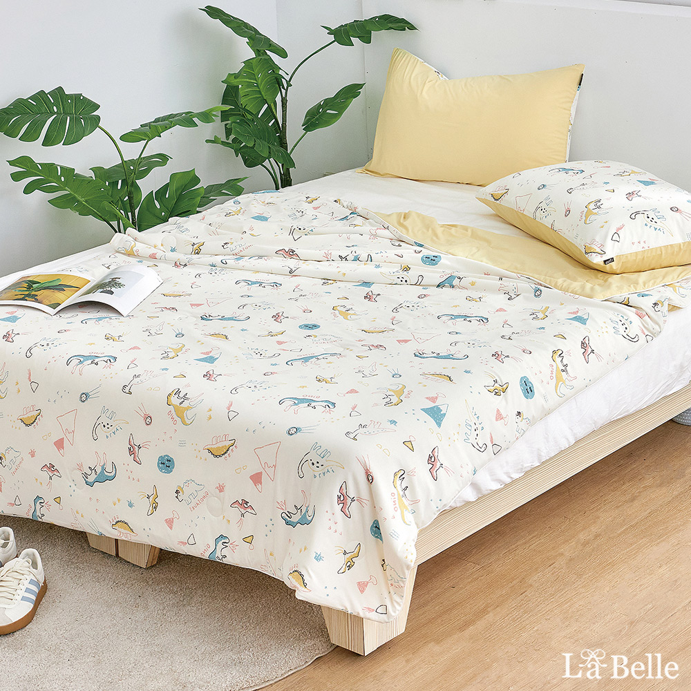 義大利La Belle《恐龍沁冰樂》眠綿冰玻尿酸抗菌涼感涼被(5x6.5尺)