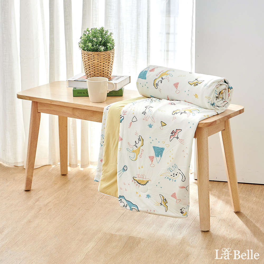 義大利La Belle《恐龍沁冰樂》眠綿冰玻尿酸抗菌涼感涼被(5x6.5尺)