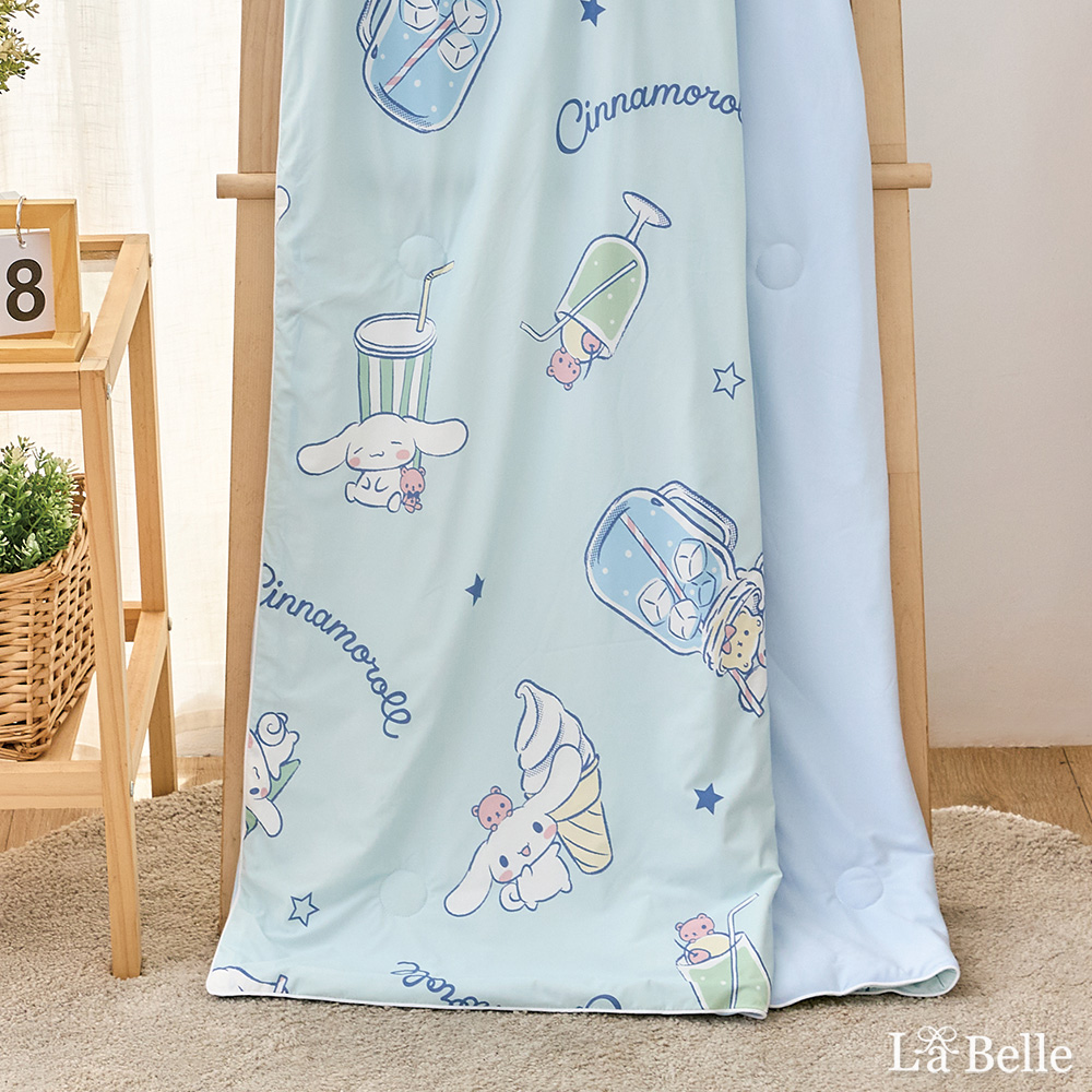 [超值組合](兒童) 義大利La Belle《Sanrio-大耳狗喜拿夏日飲品派對》ICECOOL眠綿冰蠶絲蛋白抗菌兒童涼感涼被(100*120cm)+舒柔水洗枕