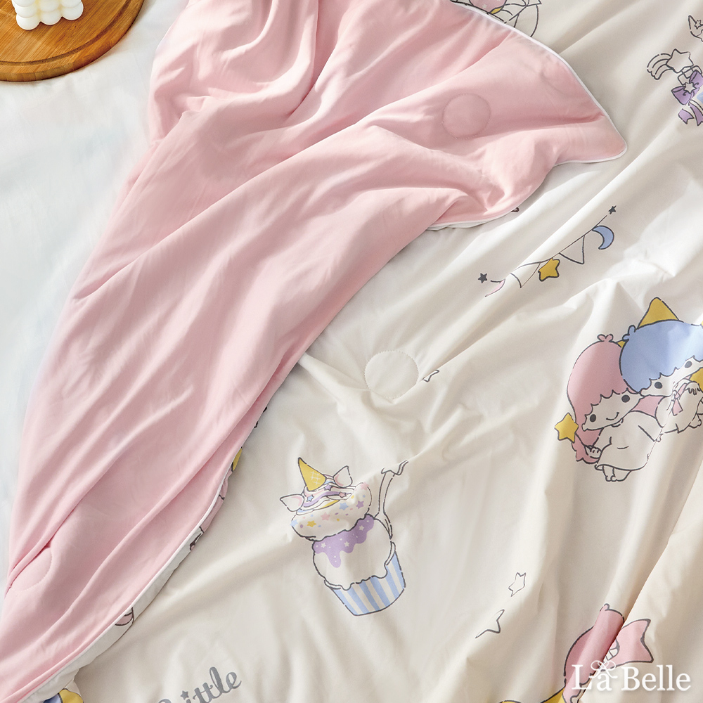 [超值組合]義大利La Belle《Sanrio-雙星仙子甜點星語》ICECOOL眠綿冰蠶絲蛋白抗菌涼感涼被(150*195cm)+舒柔水洗枕
