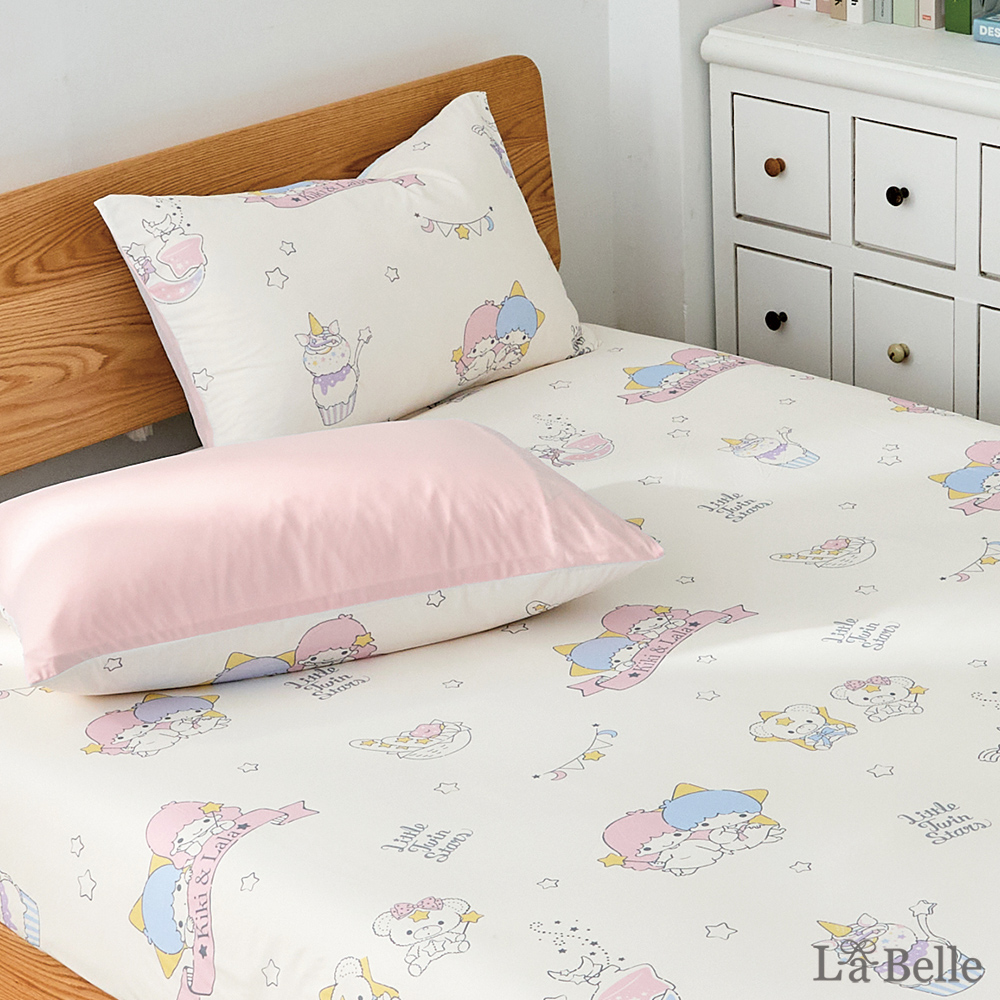 [超值組合]義大利La Belle《Sanrio-雙星仙子甜點星語》ICECOOL眠綿冰加大涼感床包枕套組+舒柔水洗枕