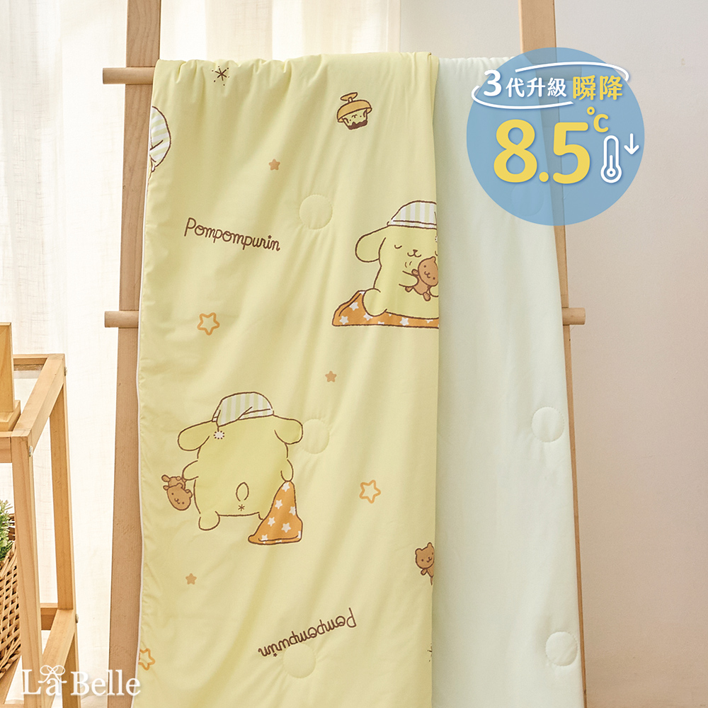 義大利La Belle《Sanrio-布丁狗唔唔睏zZ》ICECOOL眠綿冰蠶絲蛋白抗菌兒童涼感涼被(100*120cm)