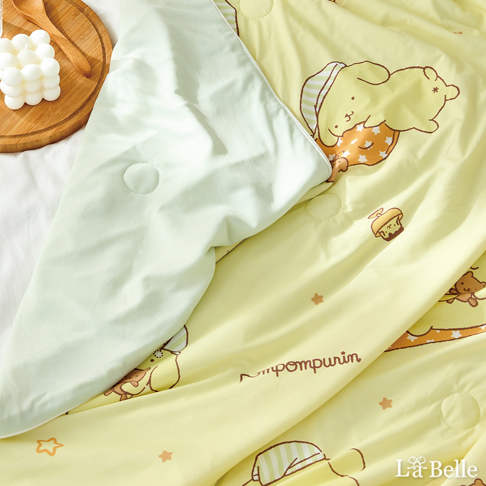 [超值組合]義大利La Belle《Sanrio-布丁狗唔唔睏zZ》ICECOOL眠綿冰蠶絲蛋白抗菌涼感涼被(150*195cm)+舒柔水洗枕