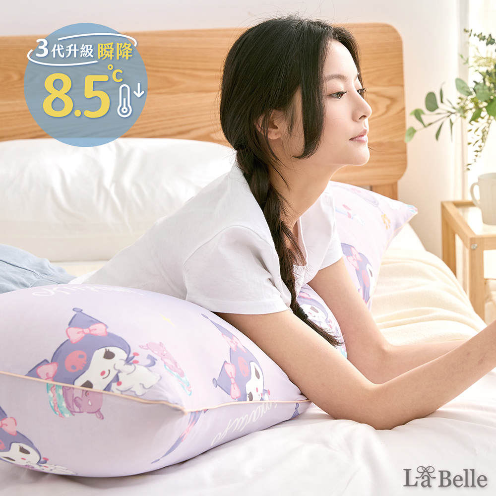 義大利La Belle《Sanrio-魔鏡KUROMI》ICECOOL眠綿冰棒長抱枕40x115cm