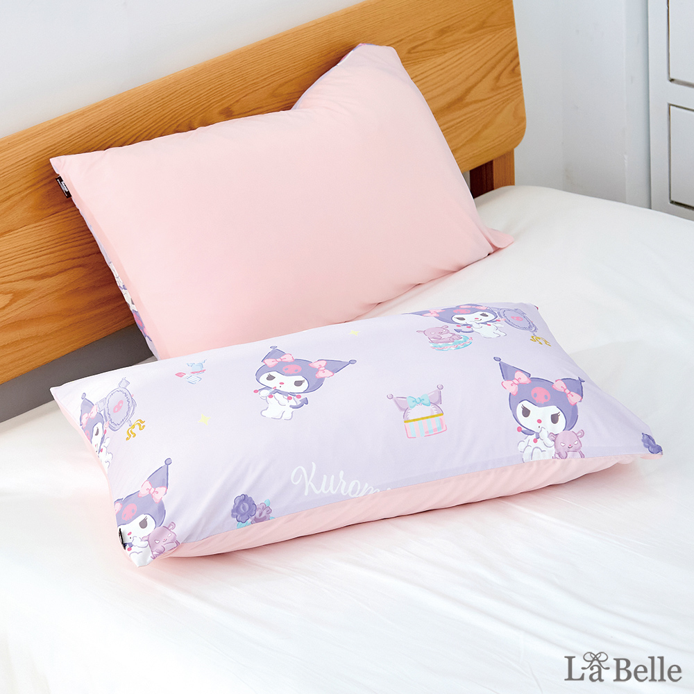 [超值組合] 義大利La Belle《Sanrio-魔鏡KUROMI》ICECOOL眠綿冰涼感信封枕套--2入+大容量洗衣袋