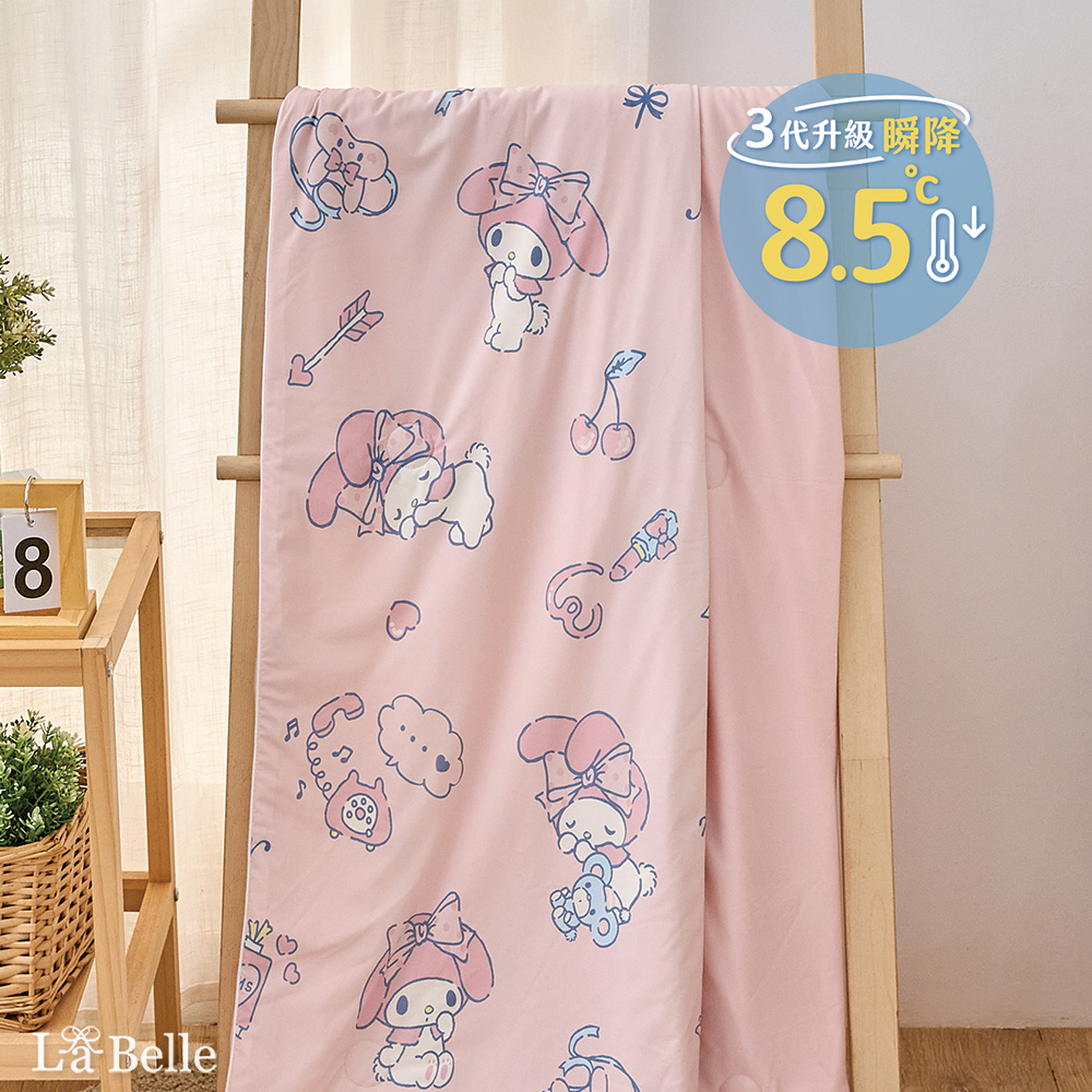 義大利La Belle《Sanrio-夢幻甜心美樂蒂》ICECOOL眠綿冰蠶絲蛋白抗菌兒童涼感涼被(100*120cm)