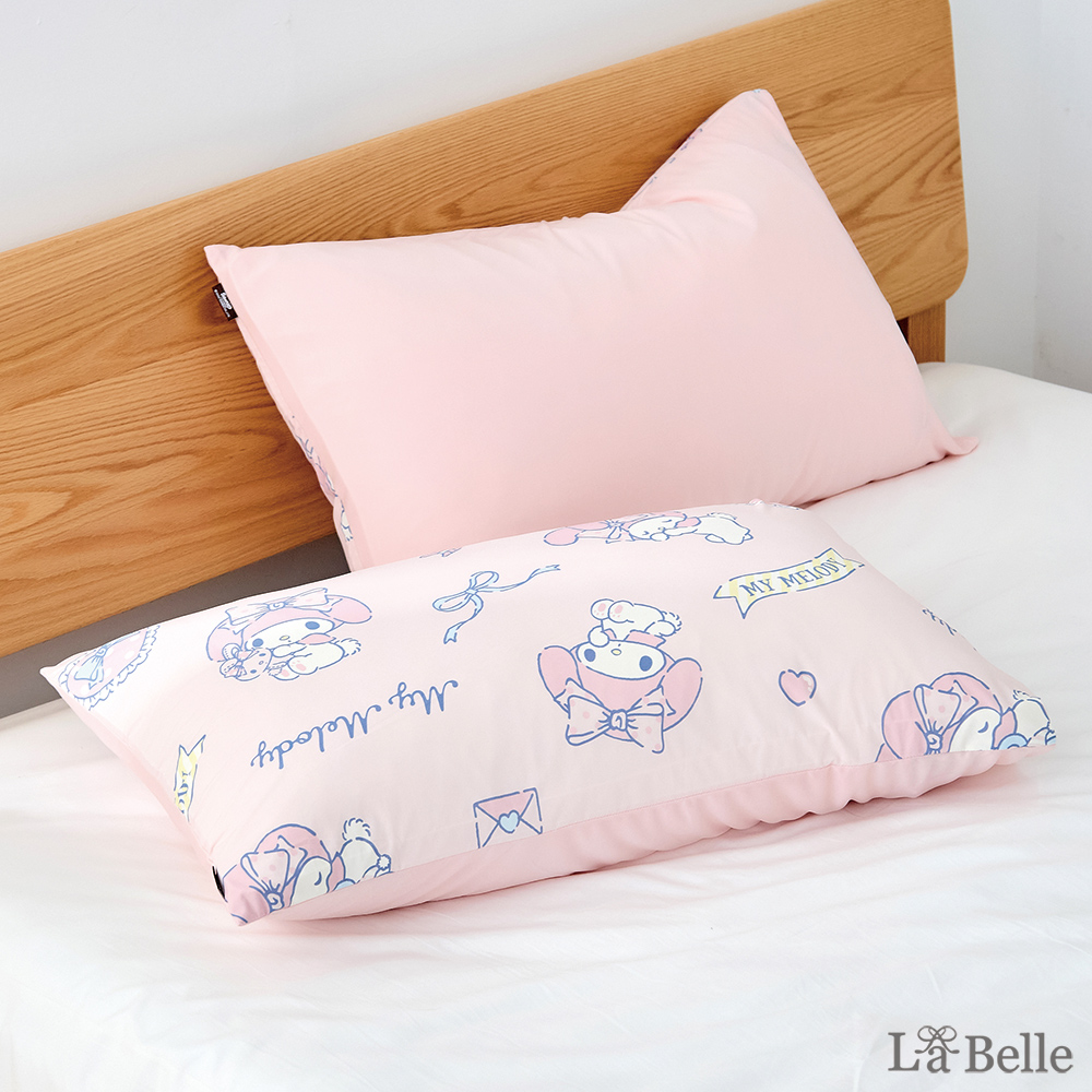 [超值組合] 義大利La Belle《Sanrio-夢幻甜心美樂蒂》ICECOOL眠綿冰涼感信封枕套--2入+大容量洗衣袋