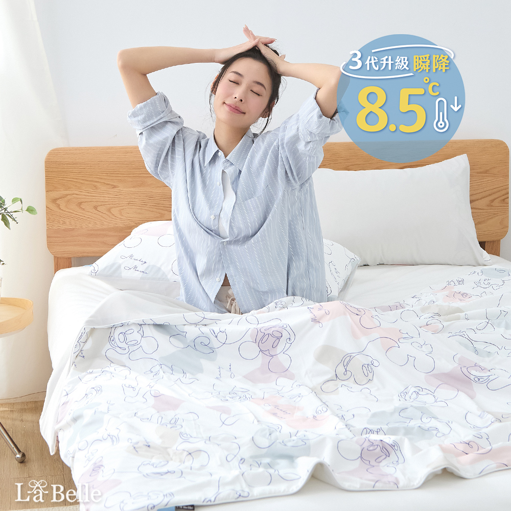 義大利La Belle《Disney-米奇印象》ICECOOL眠綿冰蠶絲蛋白抗菌涼感涼被(150*195cm)