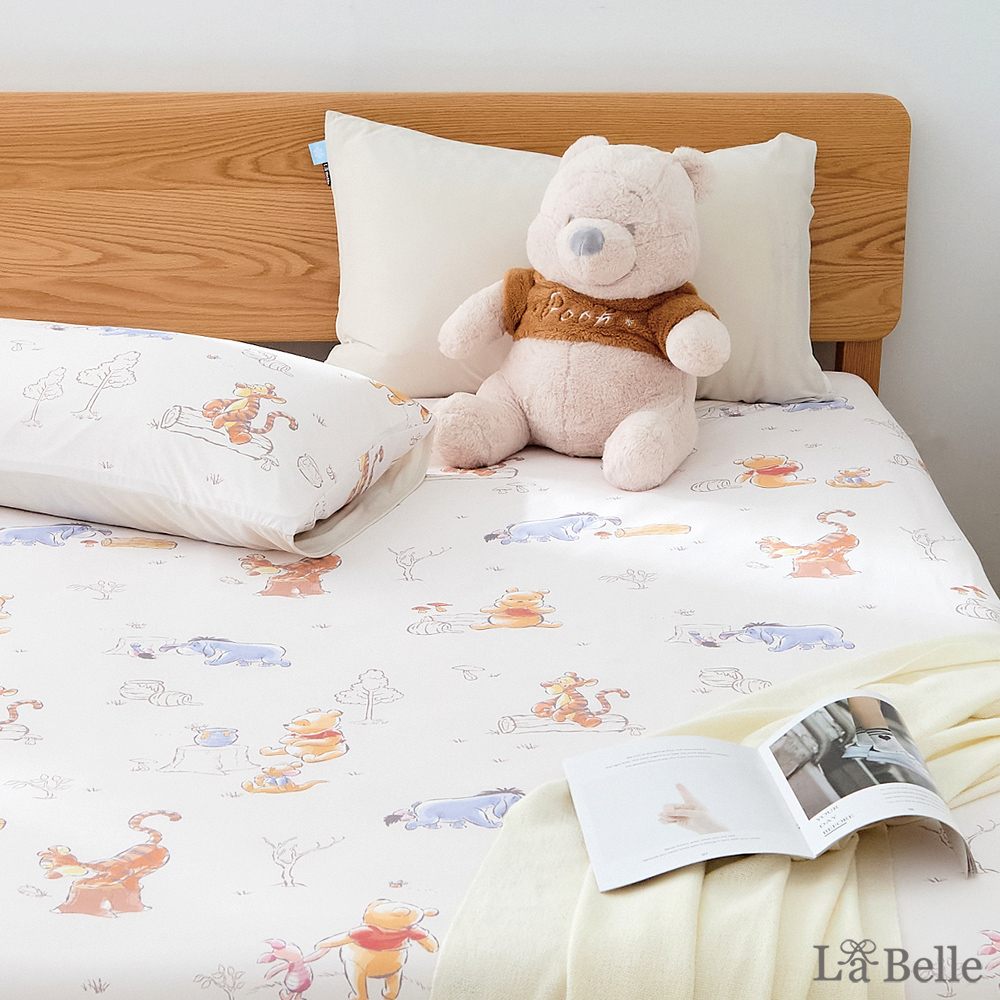 義大利La Belle《Disney-維尼森林漫遊》ICECOOL眠綿冰雙人涼感床包枕套組