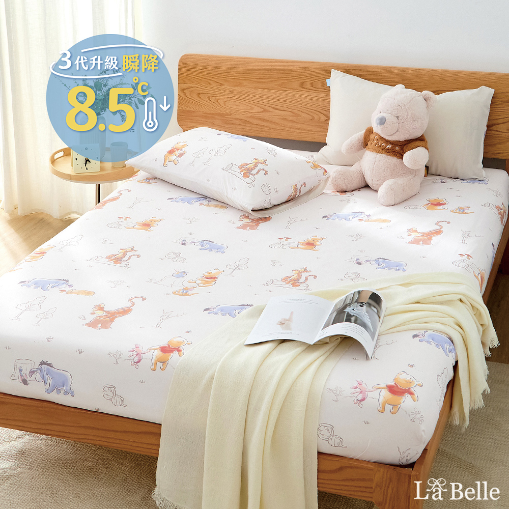 義大利La Belle《Disney-維尼森林漫遊》ICECOOL眠綿冰單人涼感床包枕套組