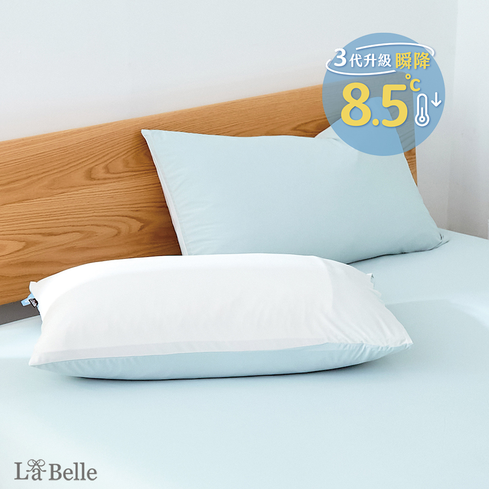 義大利La Belle《初嵐薄青》ICECOOL眠綿冰涼感信封枕套--2入